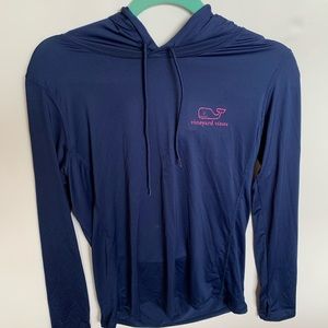 Navy Blue Vineyard Vines dri-fit hoodie